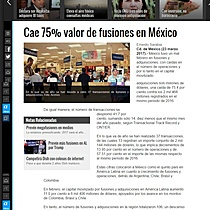 Cae 75% valor de fusiones en Mxico